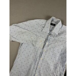 Massimo Dutti Mens Gingham Check seersucker Button Down Shirt M 39/40
